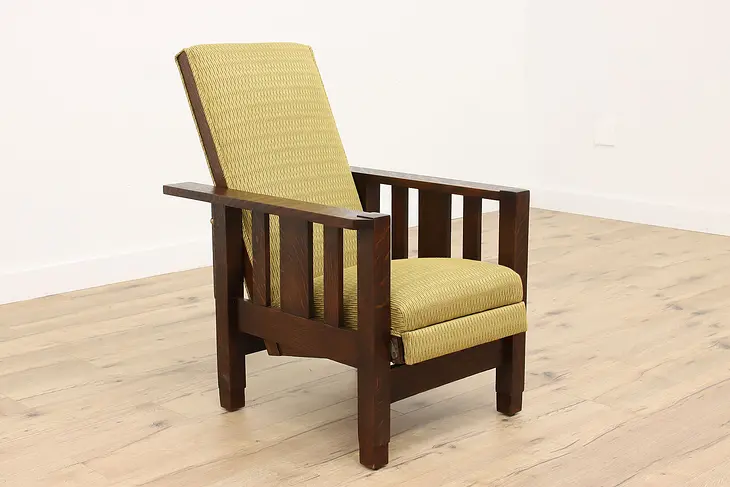 Arts & Crafts Mission Oak Antique Craftsman Morris Recliner Chair #42610
