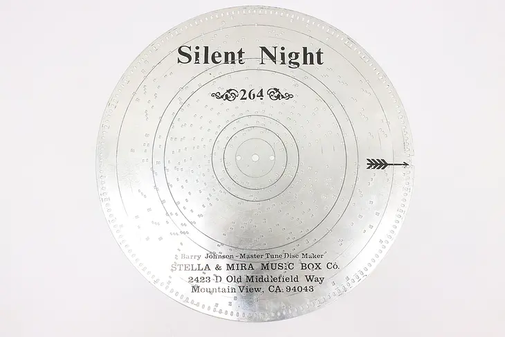 Stella Music Box Vintage 14" Christmas Disk "Silent Night" #43187