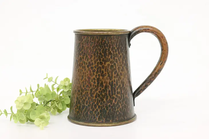 Farmhouse Craftsman Antique Hammered Copper Mug, Beer Stein or Tankard #42251