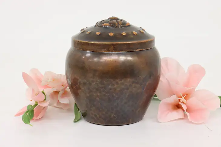 Farmhouse Antique Craftsman Copper Tobacco or Spice Jar & Lid #43351