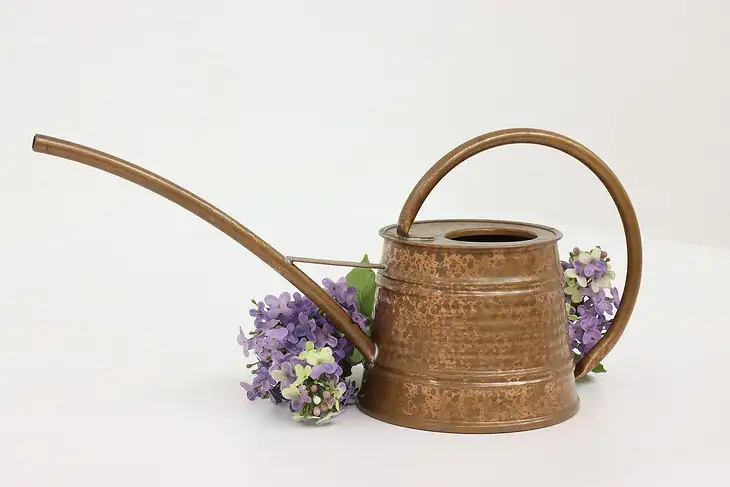 Farmhouse Solid Copper Hand Hammered Vintage Watering Can #43027