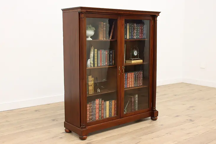 Empire Antique Mahogany Office or Library Bookcase, Revell & Co #43341