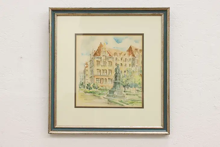 St. Louis City Hall Vintage Original Watercolor Painting, Artic 23.5" #43036