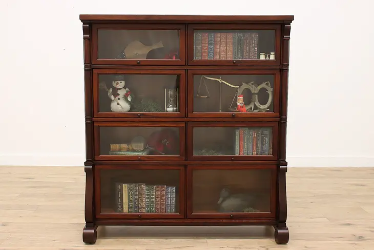 Empire Mahogany Double Wide 4 Stack Bookcase or Display, Macey #35220