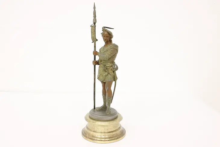 Renaissance Sculpture Antique Guard & Pole Arm Statue #43538