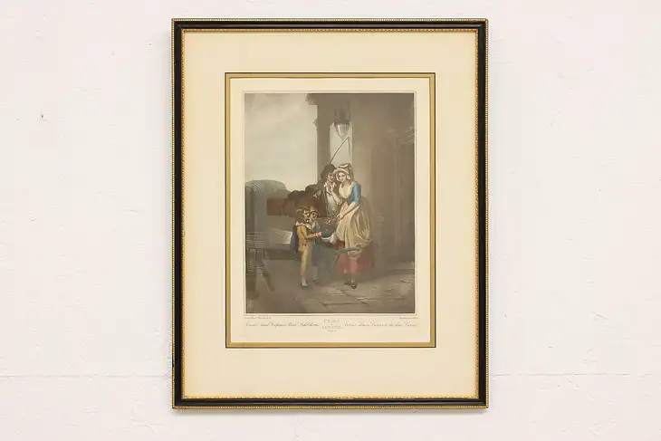 Cries of London A Pound Duke Cherries Antique 1800s Etching Wheatley 24"  #42812