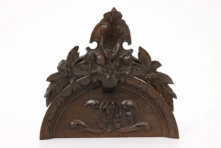 Italian Renaissance Antique Architectural Salvage Carved Walnut Crest #43233