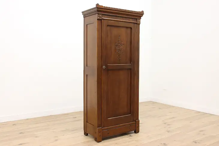 Victorian Eastlake Antique Armoire, Wardrobe, Closet or Bath Cabinet #43575