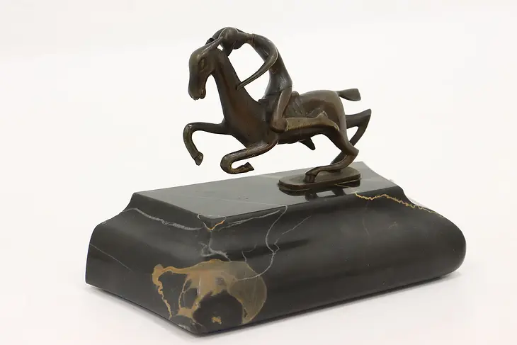 Bronze Jockey & Horse Sculpture on Marble Base after Hagenauer #43391