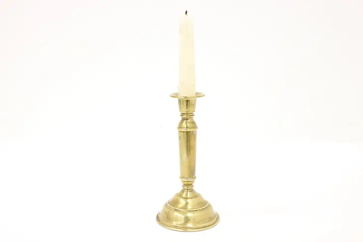 Victorian Farmhouse Antique English Brass 6.5" Candlestick #43987