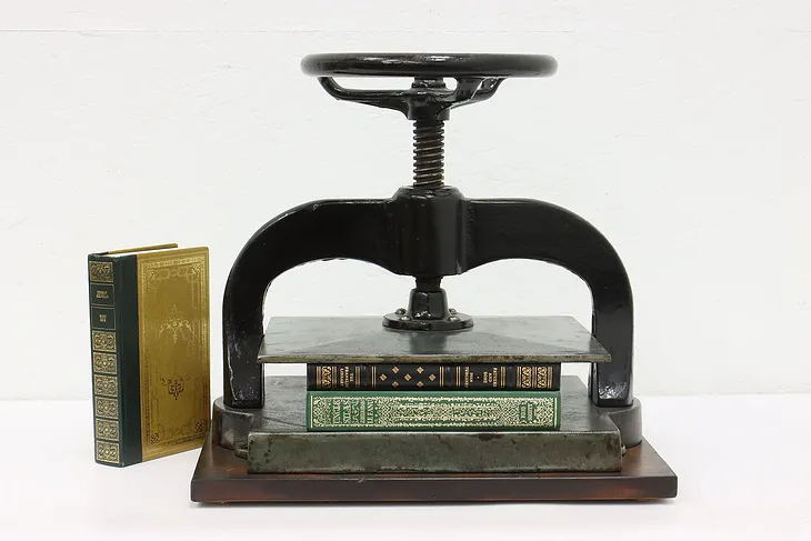 Victorian Industrial Salvage Antique Cast Iron Bookbinder Book Press #43631