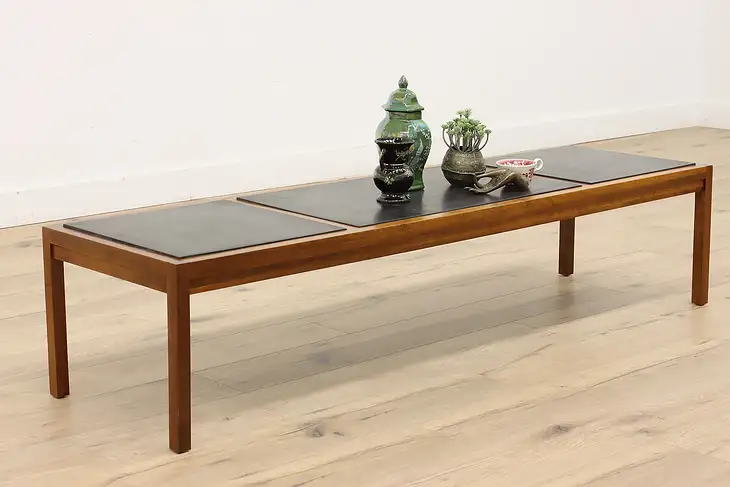 Midcentury Modern Design Walnut & Composite Vintage Coffee Table #44114