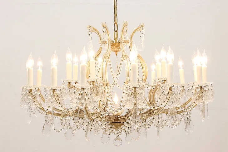 Marie Therese Vintage 25 Candle 40" Wide Chandelier Strass Crystal Prisms #43832
