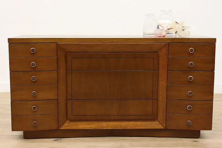 Midcentury Modern Vintage Mahogany 9 Drawer Dresser or Chest, United #40804