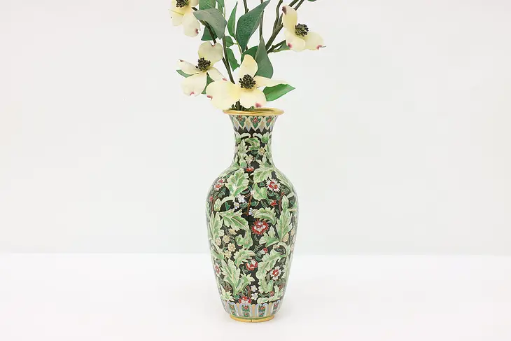Chinese Cloisonne Traditional Vintage Inlaid Enamel Vase #44519