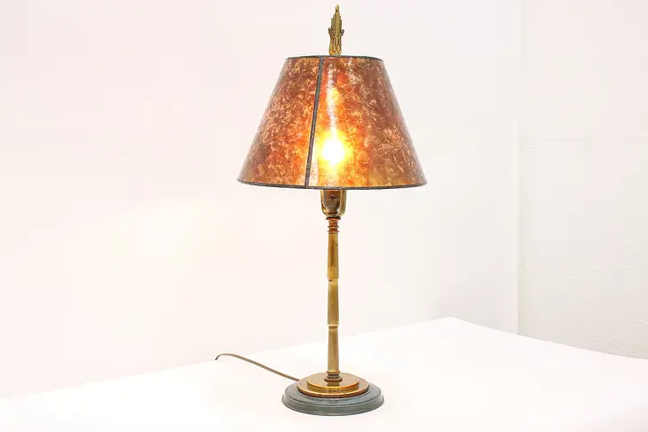 Art Deco Antique Office or Library Table Lamp, Mica Shade #44615