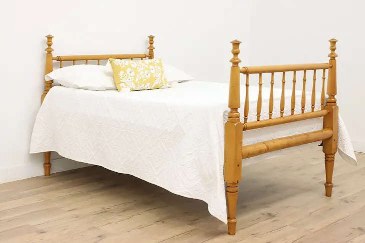 Farmhouse Antique Maple 1840s Rope Bed, Full or Double Size  #44410