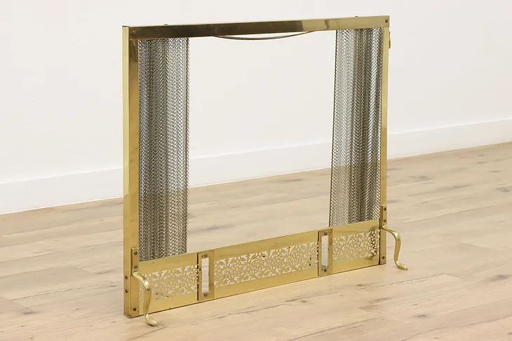 Traditional Vintage Brass Finish Fireplace Hearth Screen #44604