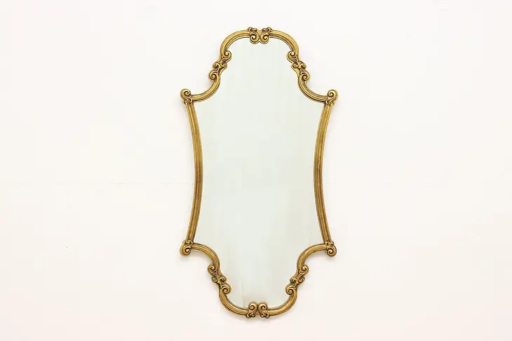 Victorian Design Vintage Gold Painted & Carved Bedroom Wall Mirror #44584