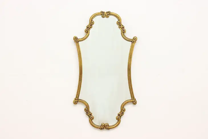 Victorian Design Vintage Gold Painted & Carved Bedroom Wall Mirror #44584