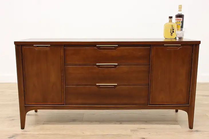 Midcentury Modern Walnut Vintage Credenza Sideboard Server TV Console #43634