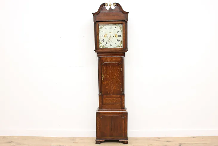 Georgian Antique 1825 Oak Welsh Tall Case Grandfather Clock #36342