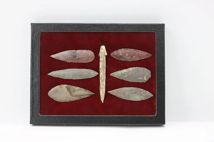 Set of 7 Antique African Stone Points, Spear or Arrowheads #44725