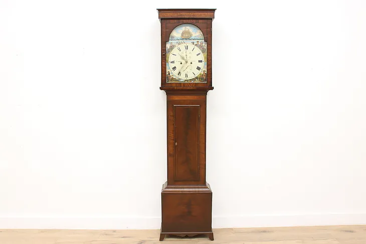 Georgian Rocking Ship Antique Tall Case Clock, Dobbie of Falkirk Scotland #40175