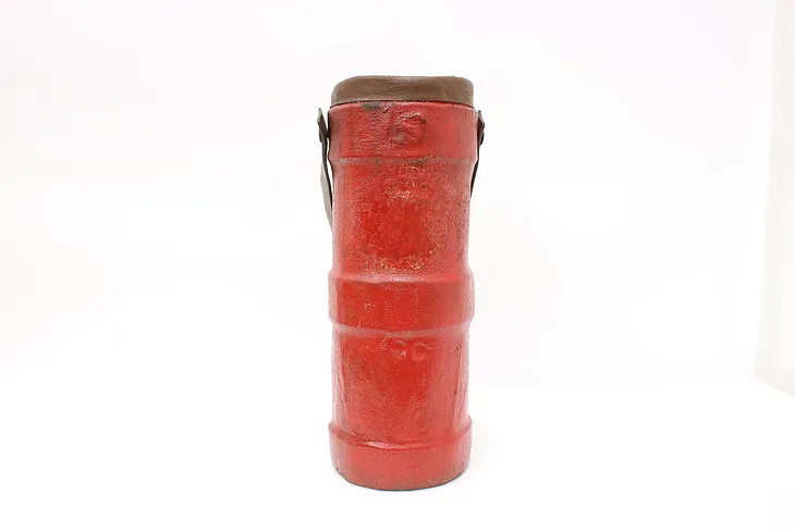 Antique 1820s English Leather Gun Powder Cordite Carrier Bucket #43579