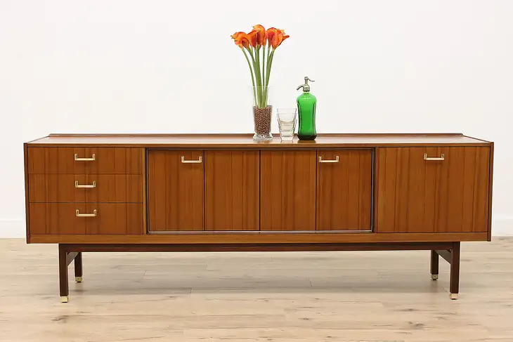 Midcentury Modern Vintage Mahogany English Credenza, Bar Cabinet, G-Plan #39008