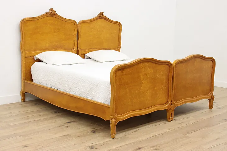 Curly Birdseye Maple Antique King Size Bed #42175