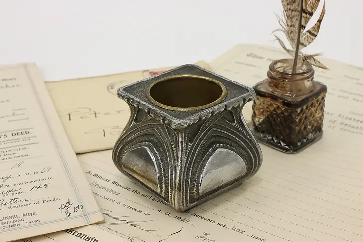 Art Deco Antique Office or Library Desktop Inkwell #44830