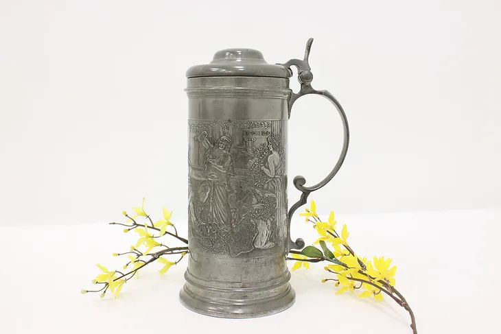 Pewter Antique Stein or Mug, Classical Scene, Reed & Barton #44958