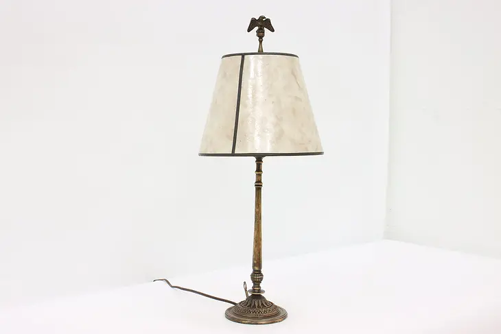 Bronze Classical Antique Office or Library Lamp, Mica Shade #44888