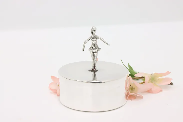 Ballet Dancer Vintage Sterling Silver Jewelry Box, Donald Gilmore #44807