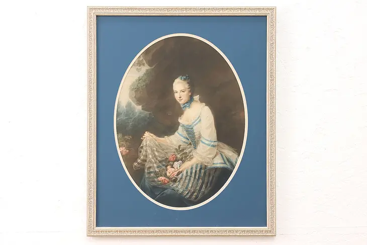 Princess of Conde Vintage Original Print after Drouais, 25.5" #45117