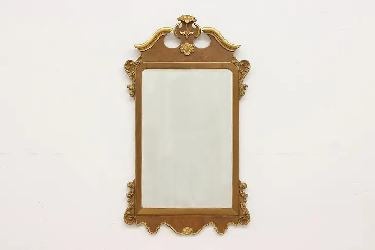 Renaissance Design Vintage Elm Burl Wall Hanging Mirror, La Barge #45014