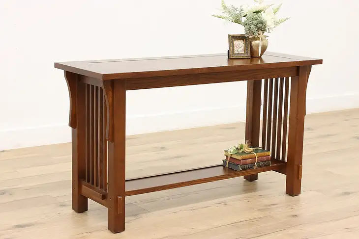 Arts & Crafts Mission Oak Design Vintage Sofa or Hall Console Table #45005