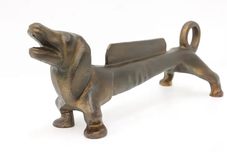 Farmhouse Vintage Cast Iron Dachshund Dog Statue Door Stop & Boot Scraper #43200