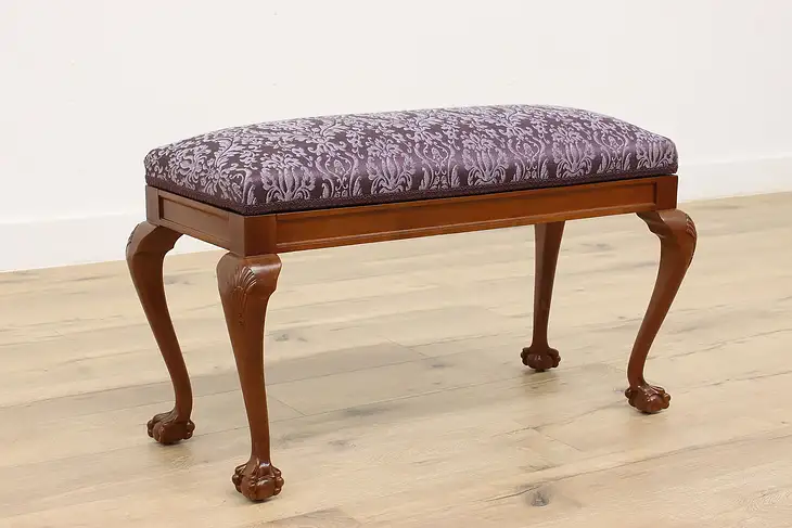 Georgian Vintage Walnut Hall, Entryway, or Piano Bench, Lift Lid #45399