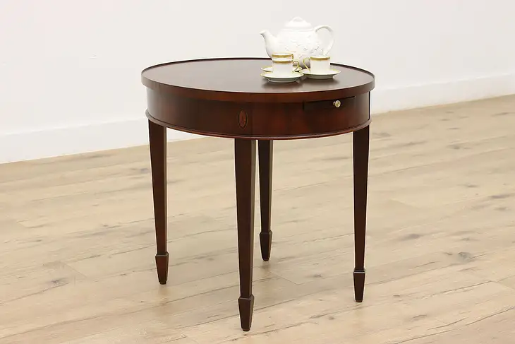 Hekman Vintage Oval Banded Mahogany Tea or End Table #45469