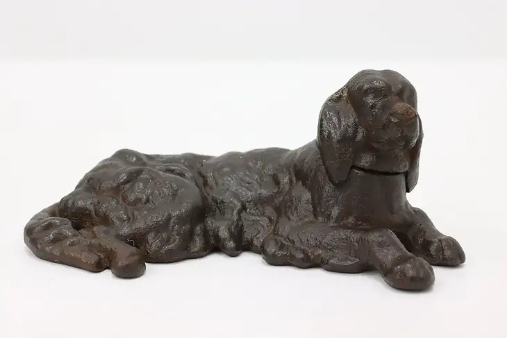 Farmhouse Antique Cast Iron Spaniel Dog Sculpture #44146