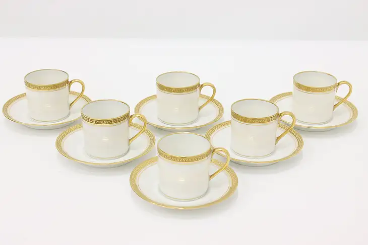 French Limoges Antique 6 Demitasse C/S Coffee Set #45254