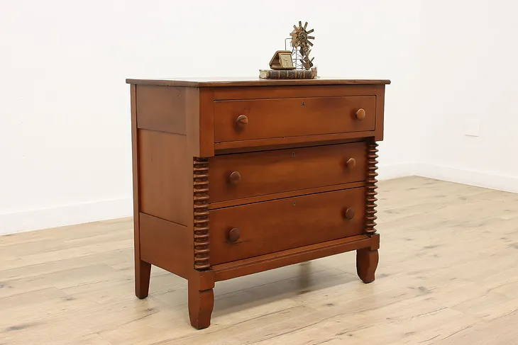 Empire Sheraton Antique Cherry Six Drawer Chest or Dresser #39170