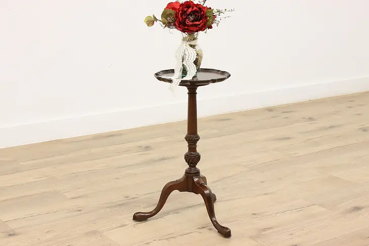 Mahogany Antique Candlestand or Chairside Table, Handmade #45440