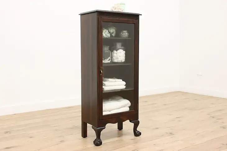 Georgian Design Antique Birch Bookcase, Bathroom Cabinet #45425