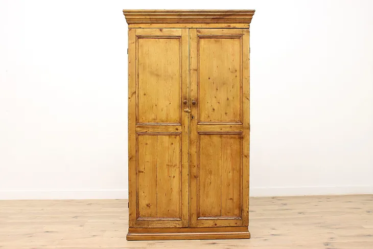 Farmhouse Antique Pine Kitchen Pantry Cupboard or Cabinet #33867