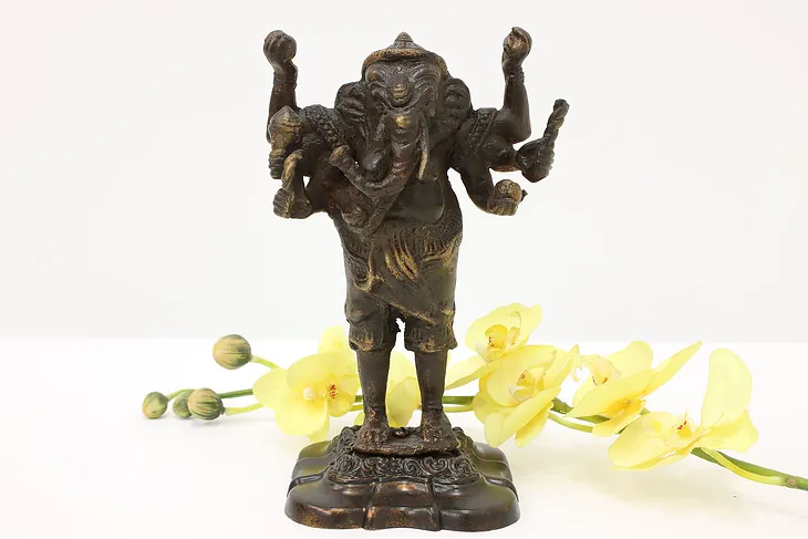 Ganesh Hindu God Antique Bronze Sculpture #44923