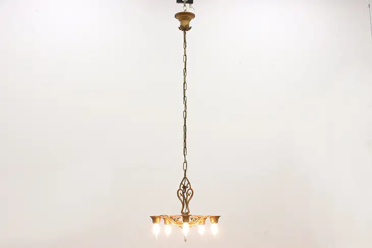 Art Deco Vintage Five Light Chandelier #44442