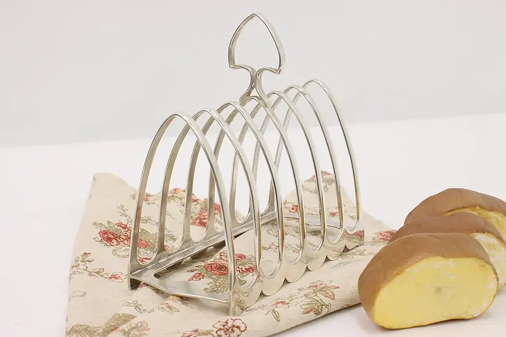Silverplate English Antique Toast Rack or Letter Holder #45155